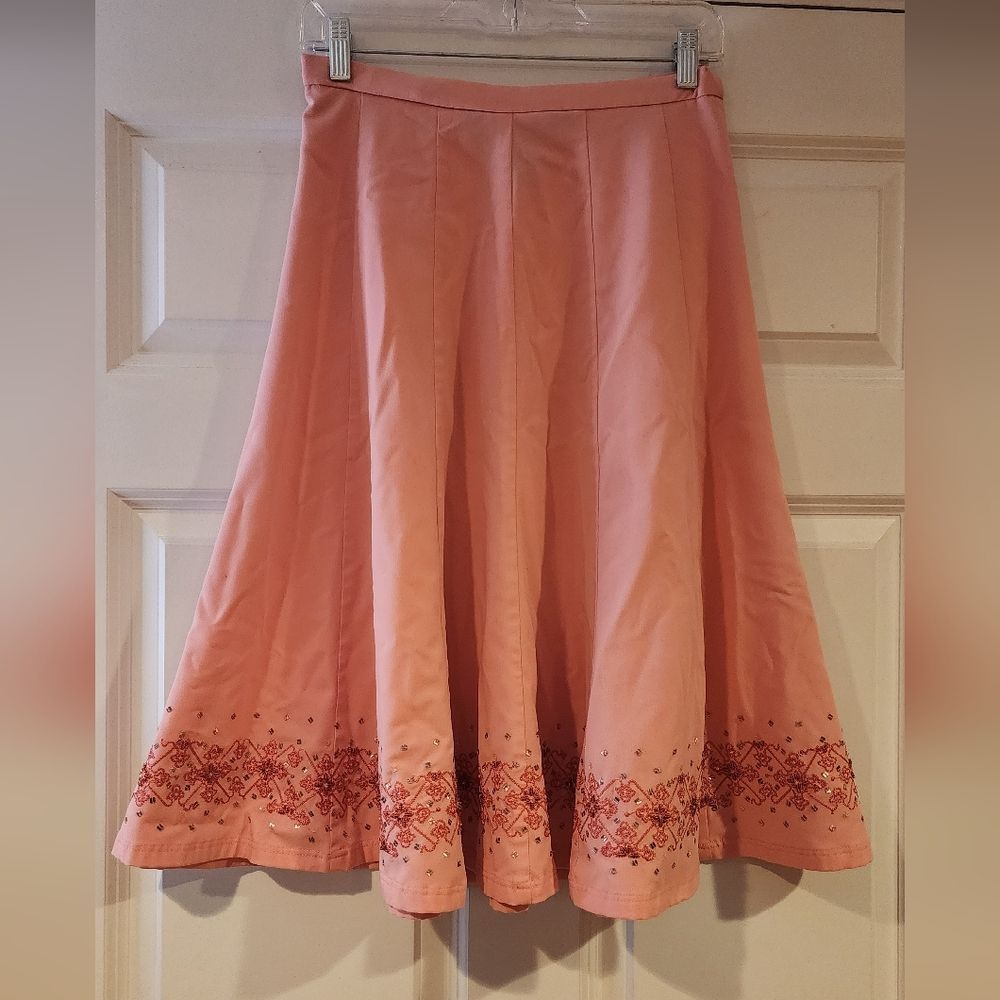Dialogue pink bead detail midi skirt size 4